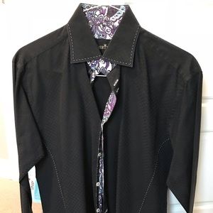 Men’s Bertigo Black Dress Shirt